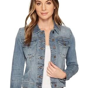 Kut from the Kloth Amelia distressed jean jacket size small